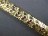 ANTIQUE LARGE .70CT AAA RUBY 14KT YELLOW GOLD HANDCRAFTED FILIGREE CUFF BRACELET