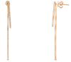 ESTATE .29CT DIAMOND 14KT ROSE GOLD 3D CLASSIC DOUBLE BAR FUN HANGING EARRINGS