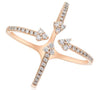 ESTATE 1.38CT DIAMOND 14K ROSE GOLD 3D CLASSIC ROUND TRIANGULAR FLOWER LOVE RING
