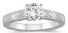 ESTATE .75CT DIAMOND 14KT WHITE GOLD 3D ROUND SOLITAIRE LUCIDA ENGAGEMENT RING