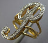 ESTATE LARGE .25CT DIAMOND 14KT WHITE & YELLOW GOLD P INITIAL DOUBLE PLATE RING