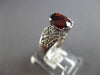 1.90CT DIAMOND & AAA GARNET 14KT WHITE GOLD 3D OVAL & ROUND SEMI BEZEL LOVE RING