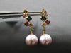 2.01CT AAA MULTI COLOR SAPPHIRE & PINK SOUTH SEA PEAL 18KT ROSE GOLD 3D EARRINGS