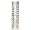 WIDE 2.69CT DIAMOND 18KT WHITE GOLD 3D ROUND & BAGUETTE 3 ROW ANNIVERSARY RING
