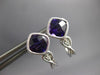 1.73CT DIAMOND & AAA AMETHYST 14KT WHITE GOLD CUSHION & ROUND HANGING EARRINGS