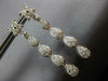 ESTATE LARGE 1.65CT DIAMOND 14KT WHITE GOLD 3D FLOWER TEAR DROP HANGING EARRINGS