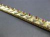 ANTIQUE LARGE .70CT AAA RUBY 14KT YELLOW GOLD HANDCRAFTED FILIGREE CUFF BRACELET