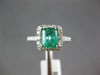 1.40CT DIAMOND & AAA EMERALD 14KT WHITE GOLD SQUARE & ROUND HALO ENGAGEMENT RING