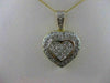 LARGE ESTATE 2.60CTW DIAMOND HEART 14K WHITE & YELLOW 2 TONE GOLD PENDANT #1878