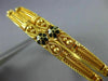 ANTIQUE AAA ENAMEL 22KT YELLOW GOLD 3D FILIGREE FLOWER BANGLE BRACELET #2058