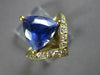 LARGE 3.30CT DIAMOND & AAA TANZANITE 18KT YELLOW GOLD TRILLION CROWN RING #27547