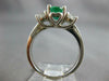 1.69CT DIAMOND & AAA EMERALD 14KT WHITE GOLD OVAL & ROUND ENGAGEMENT RING #27583