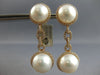 EXTRA LARGE 1.60CT DIAMOND & AAA SOUTH SEA PEARL 18KT ROSE GOLD HANGING EARRINGS