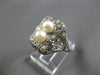 ANTIQUE .25CT OLD MINE DIAMOND & AAA SOUTH SEA PEARL 14KT WHITE GOLD RING #28167