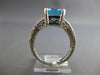 4.03CT DIAMOND & AAA BLUE TOPAZ 14KT WHITE GOLD CUSHION & ROUND ENGAGEMENT RING