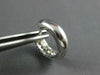 ESTATE 1.06CT DIAMOND 14KT WHITE GOLD 3D 3 ROW PAVE HUGGIE HOOP HANGING EARRINGS