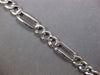 ESTATE LONG 14KT WHITE GOLD 3D CLASSIC SOLID 7.5MM FIGARO MENS BRACELET