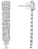 LARGE 3.44CT DIAMOND 14KT WHITE GOLD ROUND & BAGUETTE CLUSTER MULTI ROW EARRINGS