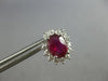 2.65CT DIAMOND & AAA RUBY 14KT WHITE GOLD 3D OVAL & ROUND FLOWER EARRINGS #27736