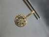 LARGE 1.37CT DIAMOND 18KT YELLOW GOLD ROUND CLUSTER FLOWER HALO HANGING EARRINGS
