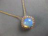 2.42CT DIAMOND & AAA AUSTRALIAN OPAL 14KT ROSE GOLD CUSHION & ROUND HALO PENDANT