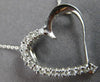 ESTATE .27CT DIAMOND 14KT WHITE GOLD 3D CLASSIC OPEN HEART LOVE FLOATING PENDANT