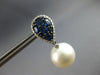 LARGE DIAMOND & AAA SAPPHIRE & SOUTH SEA PEARL 18KT WHITE & BLACK GOLD EARRINGS