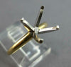 ESTATE CLASSIC 14K WHITE & YELLOW GOLD 4 PRONG SEMI MOUNT ENGAGEMENT RING #27609