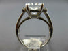 LARGE 5.18CT CUBIC ZIRCONIA 14KT WHITE GOLD 3D CUSHION & ROUND ENGAGEMENT RING
