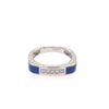 ESTATE .05CT DIAMOND & BLUE ENAMEL 18KT YELLOW GOLD 3D CLASSIC 5 STONE FUN RING