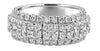 LARGE 3.25CT DIAMOND 18K WHITE GOLD ROUND FLOWER SQUARE WEDDING ANNIVERSARY RING