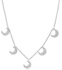 ESTATE .47CT DIAMOND 14KT WHITE GOLD 3D MULTI MOON BY THE YARD LOVE NECKLACE