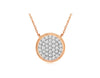 ESTATE .33CT DIAMOND 14KT ROSE GOLD 3D CLASSIC CLUSTER ROUND BEZEL FUN NECKLACE