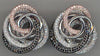 LARGE 7.86CT MULTI COLOR DIAMOND 18KT WHITE & ROSE GOLD MULTI CIRCULAR EARRINGS