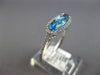1.56CT DIAMOND & AAA BLUE TOPAZ 14K WHITE GOLD 3D OVAL & ROUND FILIGREE FUN RING