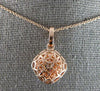2.39CT DIAMOND & AAA AUSTRALIAN OPAL 14KT ROSE GOLD 3D CUSHION FLOATING PENDANT