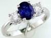 1.50CT DIAMOND & AAA SAPPHIRE 14KT YELLOW GOLD 3D ROUND & OVAL ENGAGEMENT RING