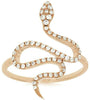 ESTATE .26CT DIAMOND 14KT ROSE GOLD 3D CLASSIC HAPPY SNAKE FUN RING