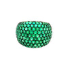 EXTRA LARGE 2.98CT AAA EMERALD 18KT WHITE GOLD 3D MULTI ROW DOME SHAPE FUN RING