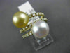 .60CT DIAMOND & AAA SOUTH SEA GOLDEN PEARL 18KT YELLOW GOLD 3D CRISS CROSS RING