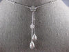1.03CT DIAMOND 18KT WHITE GOLD DOUBLE TEAR DROP BY THE YARD LARIAT LOVE NECKLACE