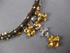 ESTATE LARGE 1.97CT DIAMOND 14KT TRI COLOR GOLD MULTI FLOWER LARIAT FUN NECKLACE