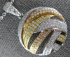 ESTATE .86CT DIAMOND 18KT TRI COLOR GOLD 3D CIRCULAR CRISS CROSS FUN PENDANT