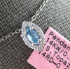 .16CT DIAMOND & AAA BLUE TOPAZ 14KT WHITE GOLD MARQUISE SHAPE FLOATING PENDANT