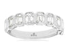 LARGE 1.77CT DIAMOND 14KT WHITE GOLD EMERALD CUT SEMI ETERNITY ANNIVERSARY RING