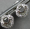 ESTATE .21CT DIAMOND 14KT WHITE GOLD ROUND & BAGUETTE GEOMETRICAL STUD EARRINGS