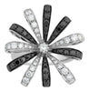 ESTATE .77CT WHITE & BLACK DIAMOND 18KT WHITE GOLD 3D ROUND LOVE RING