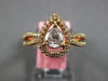 .67CT DIAMOND 18K YELLOW GOLD 3D CLASSIC ROUND & PEAR SHAPE HALO ENGAGEMENT RING