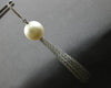 LARGE & LONG .11CT DIAMOND & AAA SOUTH SEA PEARL 18K WHITE GOLD HANGING EARRINGS