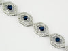 3.05CT DIAMOND & AAA SAPPHIRE 14K WHITE GOLD 3D PRINCESS & ROUND TENNIS BRACELET